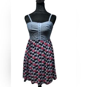 NO BOUNDARIES Jean topped butterfly dress
